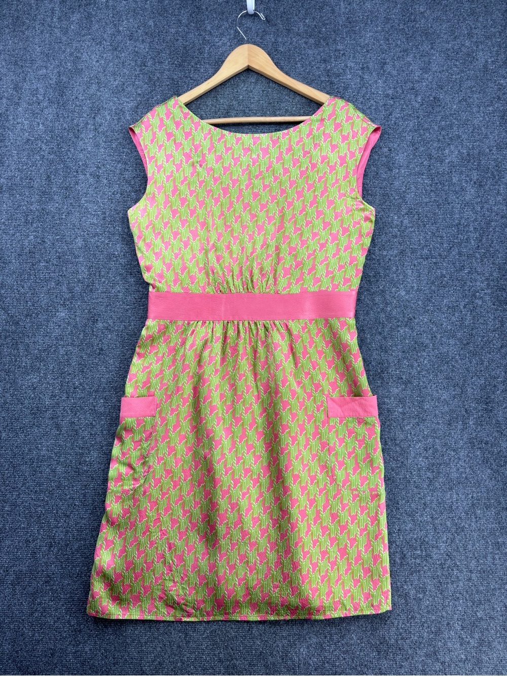 Lilly Pulitzer Kimball Pink & Green Silk AOP Preppy Wedding Guest Women’s 12